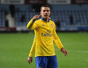 Lukas Podolski's Celebration: West Ham United vs. Arsenal, Premier League 2013-14