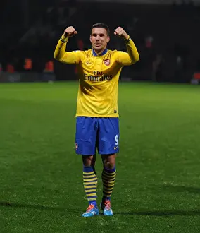 West Ham United V Arsenal 2013-14 Prints: Lukas Podolski's Goal: Arsenal's Victory Over West Ham United (2013-14)