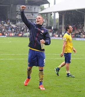 Images Dated 24th August 2013: Lukas Podolski's Goal: Arsenal's Win at Fulham (2013-14)