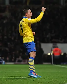 West Ham United V Arsenal 2013-14 Prints: Lukas Podolski's Hat-Trick: Arsenal's Triumph over West Ham United (2013-14)