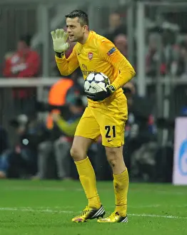 Bayern Munich V Arsenal 2012-13 Prints: Lukasz Fabianski: Arsenal's Fortress in Bayern Munich's Den (UEFA Champions League 2012-13)