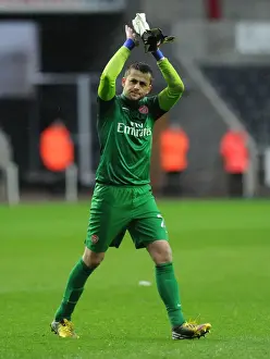 Swansea City V Arsenal 2012-13 Prints: Lukasz Fabianski: A Moment of Reflection after Swansea City vs. Arsenal (2012-13)