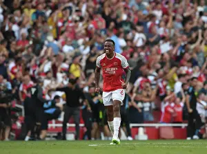 Arsenal V Manchester United 2023-24 Prints: Magalhaes Hat-Trick: Arsenal's Thrilling Victory Over Manchester United (2023-24)