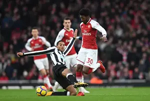 Arsenal V Newcastle United 2017-18 Prints: Maitland-Niles vs Hayden: A Midfield Battle at the Emirates