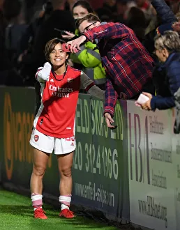 Arsenal Women V Tottenham Hotspur Women - FA Cup 2021-22 Prints: Mana Iwabuchi's Selfie Celebration: Arsenal Women's FA Cup Quarterfinal Victory over Tottenham Hotspur Women
