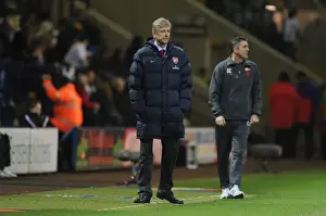 Bolton V Arsenal 2009-10 Prints: Managers : Arsene Wenger (Arsenal) and Owen Coyle (Bolton) during the match