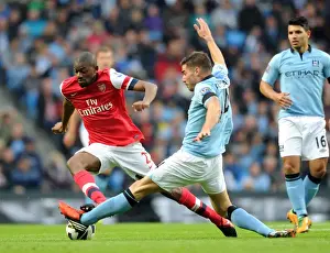 Manchester City V Arsenal 2012:13 Prints: Manchester City vs Arsenal: Abou Diaby vs Javi Garcia - 1:1 Stalemate in the Premier League