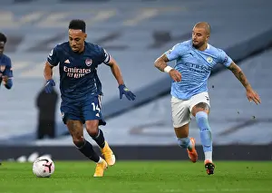 Manchester City V Arsenal 2020-21 Prints: Manchester City vs Arsenal: Aubameyang vs Walker - Premier League Showdown (2020-21)