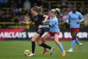 Manchester City Women V Arsenal Women 2022-23 Prints: Manchester City vs. Arsenal: A Battle in the FA Women's Super League