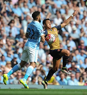 Manchester City V Arsenal 2105-16 Prints: Manchester Derby Showdown: Alexis Sanchez vs