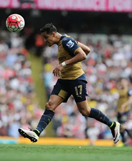 Manchester City V Arsenal 2105-16 Prints: Manchester Derby Showdown: Alexis Sanchez's Battle at Etihad Stadium