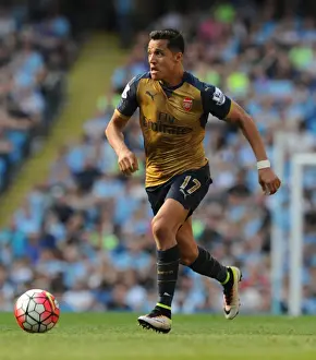 Manchester City V Arsenal 2105-16 Prints: Manchester Derby Showdown: Alexis Sanchez's Battle at Etihad Stadium - Premier League 2015-16