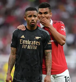 Manchester United V Arsenal 2022-23 Prints: Manchester United vs. Arsenal: Gabriel Jesus Dialogue at Old Trafford (Premier League 2022-23)