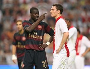 Ajax V Arsenal 2007-8 Prints: Manu Eboue (Arsenal) Thomas Vermaelen (Ajax)