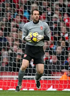 Arsenal V Everton 2009-10 Prints: Manuel Almunia: Arsenal's Hero in the 2-2 Draw Against Everton (BPL)