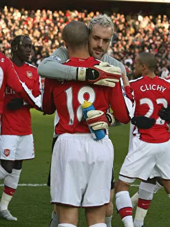 Images Dated 28th December 2008: Manuel Almunia & Mikael Silvestre (Arsenal)
