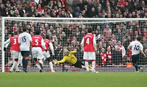 Arsenal V Tottenham 2007-8 Prints: Manuel Almunia Saves Robbie Keane's Penalty: Arsenal Edge Past Tottenham 2-1 in Premier League