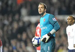 Tottenham Hotspur V Arsenal 2009-10 Prints: Manuel Almunia's Determined Performance in a Tight 2:1 Loss to Tottenham Hotspur