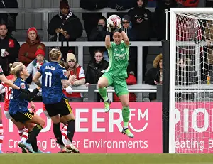 Manuela Zinsberger in Action: Arsenal Women vs Manchester United Women, Barclays FA WSL Clash at Meadow Park