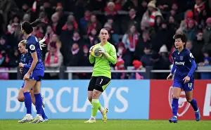Arsenal Women V West Ham United Women 2023-24 Prints: Manuela Zinsberger in Action: Arsenal Women's Super League Match vs