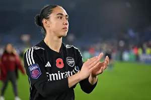 Leicester City Women V Arsenal Women 2023-24 Prints: Manuela Zinsberger and Arsenal Women Celebrate Super League Victory over Leicester City