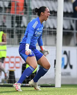 Arsenal Women V Paris FC 2023-24 Prints: Manuela Zinsberger's Penalty Save Secures Arsenal Women's UEFA Champions League Victory over Paris FC