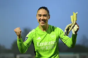 Arsenal Women V West Ham United Women 2023-24 Prints: Manuela Zinsberger's Triumph: Arsenal Women's Super League Victory over West Ham United