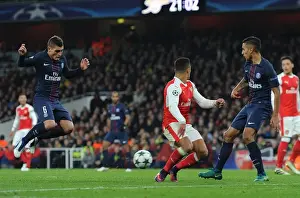 Arsenal V Paris Saint-Germain 2016-17 Prints: Marco Verratti's Own Goal: Arsenal FC vs Paris Saint-Germain