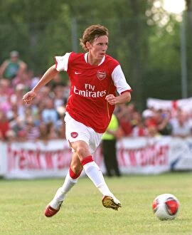 Schwadorf v Arsenal 2006-07 Collection: Mark Randall in Action: Arsenal's Pre-Season Victory at Schwadorf, 2006