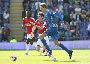 Images Dated 2nd May 2009: Mark Randall (Arsenal) Peter Crouch (Portsmouth)