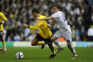 Leeds United v Arsenal FA Cup 2010-11 Collection: Marouane Chamakh (Arsenal) Jonathan Howson (Leeds). Leeds United 1: 3 Arsenal