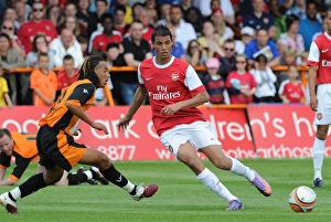 Marouane Chamakh (Arsenal) Sam Cox (Barnet). Barnet 0:4 Arsenal, Pre season friendly Marouane Chamakh (Arsenal) Sam Cox (Barnet). Barnet 0:4 Arsenal, Pre season friendly