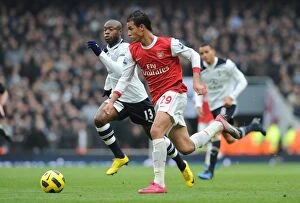 Images Dated 20th November 2010: Marouane Chamakh (Arsenal) William Gallas (Tottenham). Arsenal 2: 3 Tottenham Hotspur