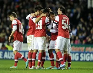 Marouane Chamakh celebrates scoring his 1st goal Arsenals 5th with his team mates