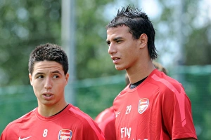 Marouane Chamakh and Sami Nasri (Arsenal). Arsenal Training Ground, London Colney Marouane Chamakh and Sami Nasri (Arsenal). Arsenal Training Ground, London Colney