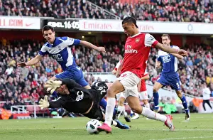 Marouane Chamakh scores Arsenals 2nd goal past Ben Foster and Scott Dann