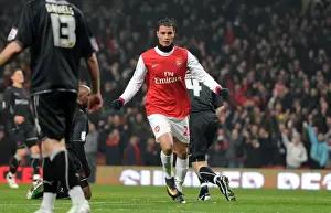 Arsenal V Leyton Orient FA Cup Replay 2010-11 Prints: Marouane Chamakh's Thrilling Goal: Arsenal Crushes Leyton Orient 5-0 in FA Cup