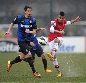 Inter Milan U19 V Arsenal U19 NextGen Series 2012-13 Prints: Martin Angha (Arsenal) Belloni (Inter). Inter Milan U19 0: 1 Arsenal U19. NextGen Series