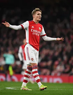 Martin Odegaard in Action: Arsenal vs. West Ham United, Premier League 2021-22