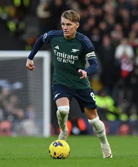 Martin Odegaard in Action: Fulham vs. Arsenal, Premier League 2023-24