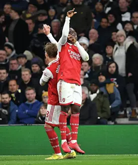 Martin Odegaard and Bukayo Saka Celebrate Arsenal's Second Goal Against Tottenham Hotspur (2022-23)