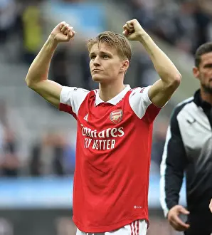 Newcastle United V Arsenal 2022-23 Prints: Martin Odegaard Celebrates Arsenal's Win at Newcastle United - Premier League 2022-23