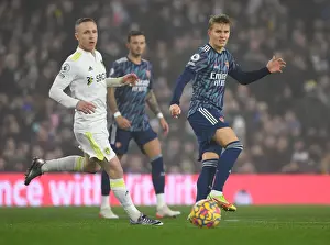Martin Odegaard Clashes with Adam Forshaw: Leeds United vs. Arsenal, Premier League 2021-22