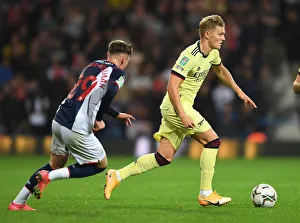 West Bromwich Albion V Arsenal - Carabao Cup 2021-22 Prints: Martin Odegaard Clashes with Gardner-Hickman in Carabao Cup Showdown: West Bromwich Albion vs Arsenal