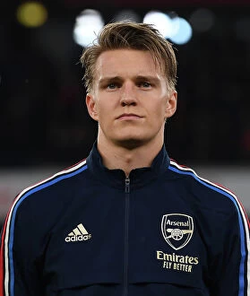 Images Dated 16th February 2023: Martin Odegaard Gears Up: Arsenal vs. Manchester City Showdown (2022-23)