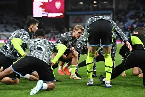 Aston Villa V Arsenal 2023-24 Prints: Martin Odegaard Leads Arsenal Team Preparations Against Aston Villa (Premier League 2023-24)