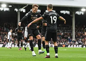 Martin Odegaard and Leandro Trossard: Celebrating Arsenal's Third Goal vs Fulham (2022-23)
