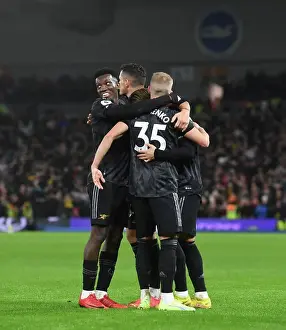 Martin Odegaard Scores, Celebrates with Team: Arsenal's Victory at Brighton & Hove Albion (2022-23)