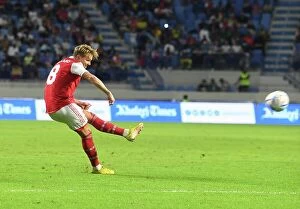 Arsenal v AC Milan 2022-23 Collection: Martin Odegaard Scores First Goal: Arsenal vs. AC Milan, Dubai Super Cup 2022-23