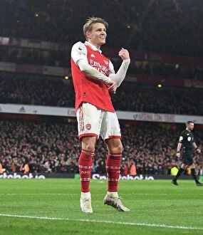 Images Dated 1st March 2023: Martin Odegaard Scores the Third Goal: Arsenal FC vs Everton FC, Premier League 2022-23